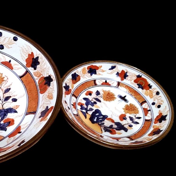 Hand Painted Vintage Japanese Enamel Imari Bowls, Set of 2, Decorative Bowls - Picture 8 of 11